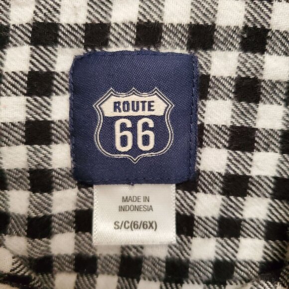 Route 66 Kids Girls Black White Gingham Plaid Flannel Long Sleeve Shirt S (6-6X) - Picture 6 of 10